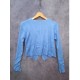 Cardigan Biru Crop Slim